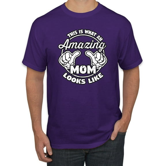 Wild Bobby, This is What an Amazing Mom Looks Like, Mother's Day, Men Graphic T-Shirt, Purple, X-Large