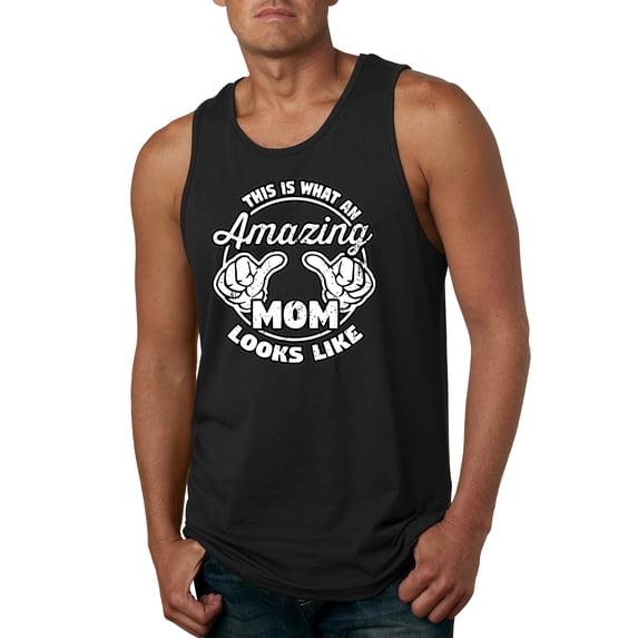 Wild Bobby, This is What an Amazing Mom Looks Like, Mother's Day, Men Graphic Tank Top, Black, 3XL