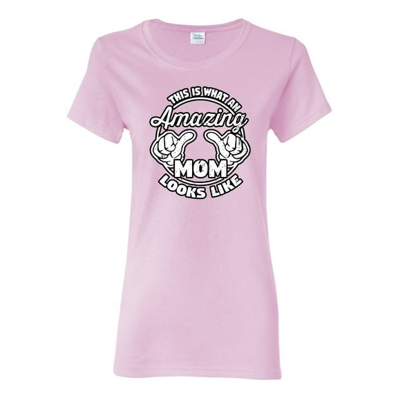 Wild Bobby, This is What an Amazing Mom Looks Like, Mother's Day, Women Graphic T-Shirt, Light Pink, 2XL