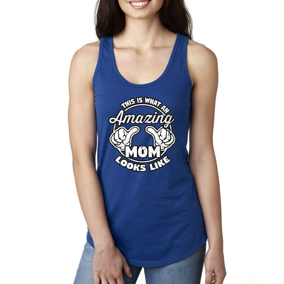Wild Bobby, This is What an Amazing Mom Looks Like, Mother's Day, Women Racerback Tank Top, Royal, Medium