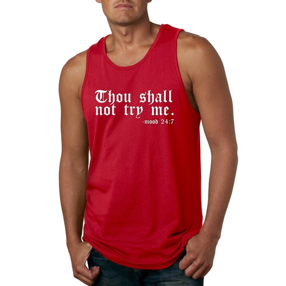 Wild Bobby, Thou Shall Not Try Me Mood 24:7, Inspirational/Christian, Men Graphic Tank Top, Red, X-Large