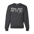 thumbnail image 1 of Wild Bobby, Thou Shall Not Try Me Mood 24:7, Inspirational/Christian, Unisex Crewneck Graphic Sweatshirt, Heather Black, 3X-Large, 1 of 4
