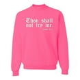 thumbnail image 1 of Wild Bobby, Thou Shall Not Try Me Mood 24:7, Inspirational/Christian, Unisex Crewneck Graphic Sweatshirt, Neon Pink, Small, 1 of 4