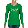 thumbnail image 1 of Wild Bobby, Thou Shall Not Try Me Mood 24:7, Inspirational/Christian, Women Graphic Long Sleeve Tee, Kelly, XX-Large, 1 of 4