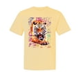 thumbnail image 1 of Wild Bobby, Tiger Growling Colorful Trippy, Animal Lover, Garment-Dyed Washed Look Short Sleeve T-Shirt, Banana, X-Large, 1 of 3