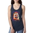 thumbnail image 1 of Wild Bobby, Tiger Growling Colorful Trippy Tie Dye Animal Lover Ladies Racerback Tank Top, Navy, Small, 1 of 3