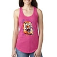 thumbnail image 1 of Wild Bobby, Tiger Growling Colorful Trippy Tie Dye Animal Lover Ladies Racerback Tank Top, Raspberry, X-Large, 1 of 3