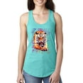 thumbnail image 1 of Wild Bobby, Tiger Growling Colorful Trippy Tie Dye Animal Lover Ladies Racerback Tank Top, Tahiti Blue, X-Large, 1 of 3