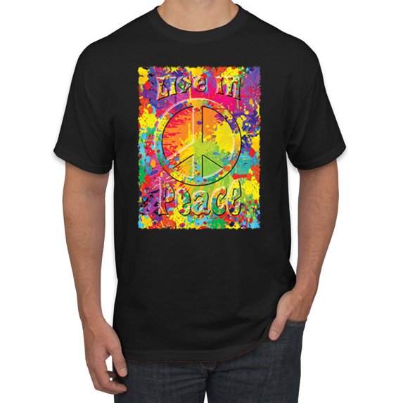 Wild Bobby, Tiger Growling Colorful Trippy Tie Dye Animal Lover Men's Graphic T-Shirt, Black, Small