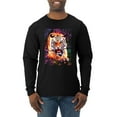 thumbnail image 1 of Wild Bobby, Tiger Growling Colorful Trippy Tie Dye Animal Lover Mens Long Sleeve Shirt, Black, Small, 1 of 3