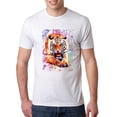 thumbnail image 1 of Wild Bobby, Tiger Growling Colorful Trippy Tie Dye Animal Lover Mens Premium Tri Blend T-Shirt, Heather White, Large, 1 of 3