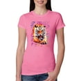 thumbnail image 1 of Wild Bobby, Tiger Growling Colorful Trippy Tie Dye Animal Lover Womens Slim Fit Junior Tee, Hot Pink, 2XL, 1 of 3