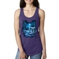 thumbnail image 1 of Wild Bobby, Tiger In The Snowy Night Animal Lover Ladies Racerback Tank Top, Purple Rush, X-Large, 1 of 3