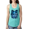 thumbnail image 1 of Wild Bobby, Tiger In The Snowy Night Animal Lover Ladies Racerback Tank Top, Tahiti Blue, Small, 1 of 3