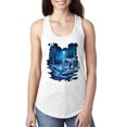 thumbnail image 1 of Wild Bobby, Tiger In The Snowy Night Animal Lover Ladies Racerback Tank Top, White, Small, 1 of 3