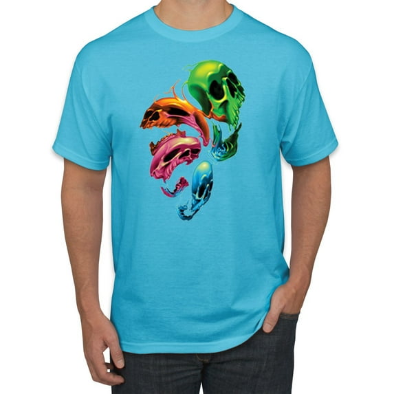 Wild Bobby, Tiger In The Snowy Night Animal Lover Men's Graphic T-Shirt, Light Turquoise, Large