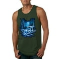 thumbnail image 1 of Wild Bobby, Tiger In The Snowy Night Animal Lover Mens Graphic Tank Top, Forest Green, X-Large, 1 of 3