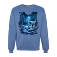 thumbnail image 1 of Wild Bobby, Tiger In The Snowy Night Animal Lover Unisex Crewneck Graphic Sweatshirt, Vintage Heather Blue, 2XL, 1 of 3