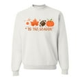 thumbnail image 1 of Wild Bobby Tis' The Season Pumpkin Spice Leaves Football Pumpkins Stars Halloween Unisex Crewneck Sweatshirt, White, 3X-Large, 1 of 6