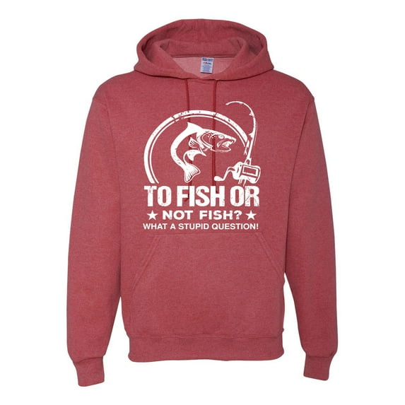 Wild Bobby, To Fish Or Not To Fish What A Stupid Question, Fishing, Unisex Graphic Hoodie Sweatshirt, Vintage Heather Red, 3X-Large