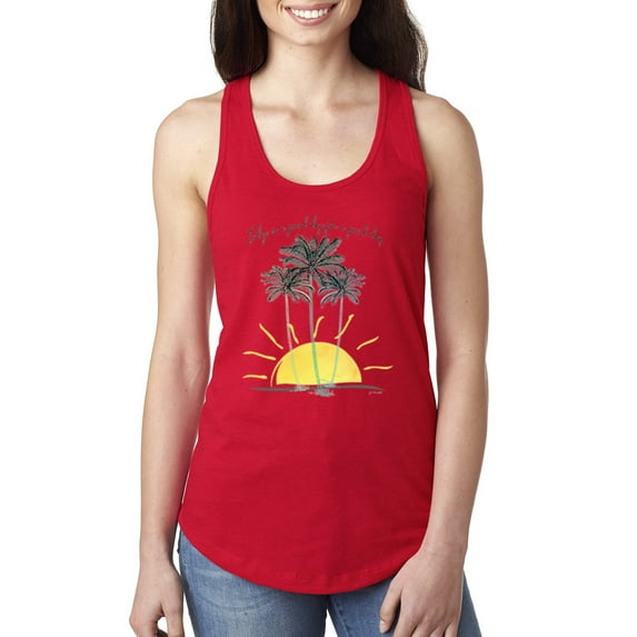 Wild Bobby, Today Is A Good Day for a Good Day Motivational Inspirational Pop Culture Ladies Racerback Tank Top, Red, Small