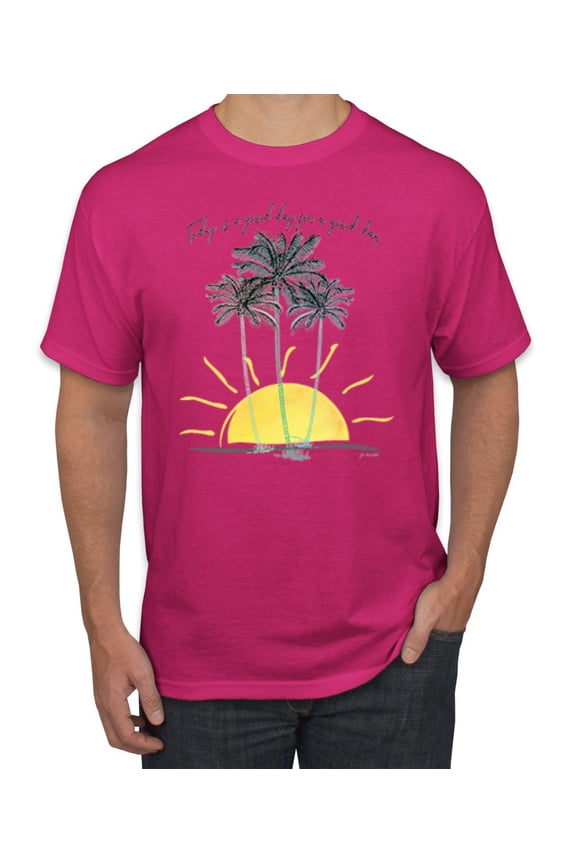 , Today Is A Good Day for a Good Day Motivational Inspirational Pop Culture Men's Graphic T-Shirt, Fuschia, 4XL