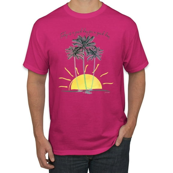 Wild Bobby, Today Is A Good Day for a Good Day Motivational Inspirational Pop Culture Men's Graphic T-Shirt, Fuschia, Large