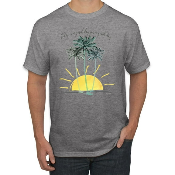Wild Bobby, Today Is A Good Day for a Good Day Motivational Inspirational Pop Culture Men's Graphic T-Shirt, Heather Grey, Small