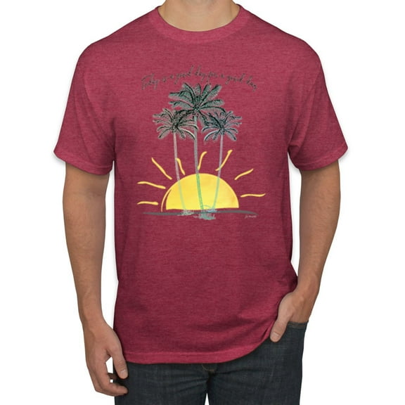 Wild Bobby, Today Is A Good Day for a Good Day Motivational Inspirational Pop Culture Men's Graphic T-Shirt, Vintage Heather Red, Small