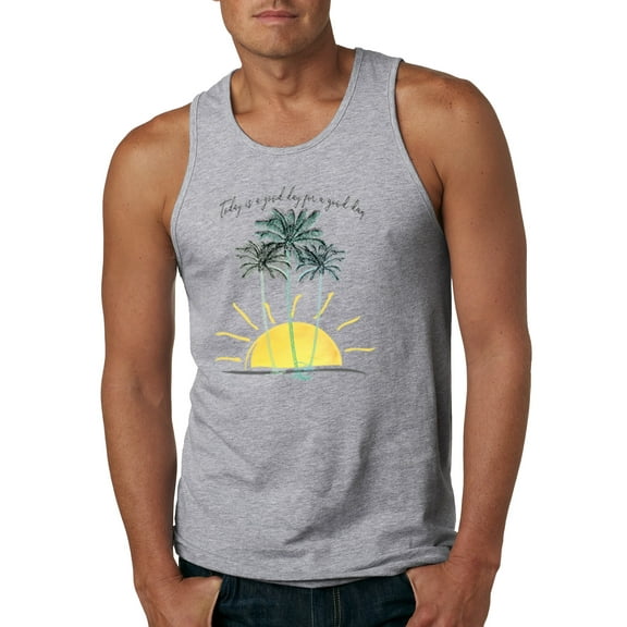 Wild Bobby, Today Is A Good Day for a Good Day Motivational Inspirational Pop Culture Mens Graphic Tank Top, Heather Grey, Small