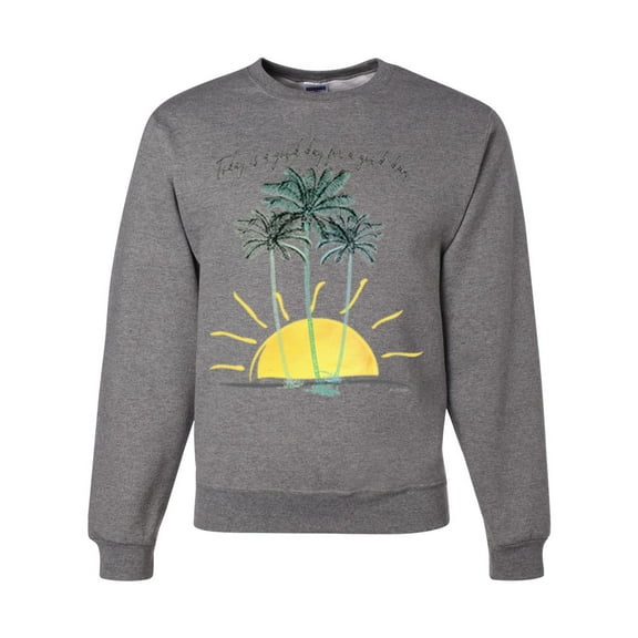 Wild Bobby, Today Is A Good Day for a Good Day Motivational Inspirational Pop Culture Unisex Crewneck Graphic Sweatshirt, Heather Grey, Medium