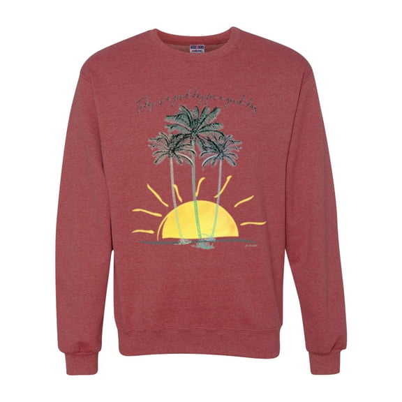 Wild Bobby, Today Is A Good Day for a Good Day Motivational Inspirational Pop Culture Unisex Crewneck Graphic Sweatshirt, Vintage Heather Red, 2XL