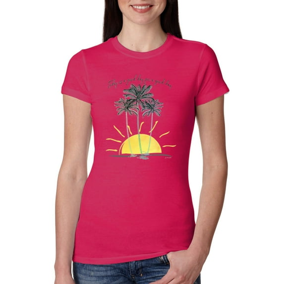 Today Is A Good Day for a Good Day Motivational Inspirational Pop Culture Womens Slim Fit Junior Tee, Raspberry, Medium