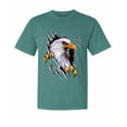 thumbnail image 1 of Wild Bobby, Torn Ripped Eagle Claws, Animal Lover, Garment-Dyed Washed Look Short Sleeve T-Shirt, Emerald, Small, 1 of 3