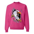 thumbnail image 1 of Wild Bobby, Torn Ripped Eagle Claws Animal Lover Unisex Crewneck Graphic Sweatshirt, Fuschia, 2XL, 1 of 3