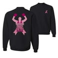 thumbnail image 1 of Wild Bobby Tough Guys Wear Pink Boxer Breast Cancer Awareness Front and Back Unisex Crewneck Sweatshirt, Black, Small, 1 of 5