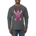 thumbnail image 1 of Wild Bobby Tough Guys Wear Pink Boxer Breast Cancer Awareness Men Long Sleeve Shirt, Charcoal, Medium, 1 of 6