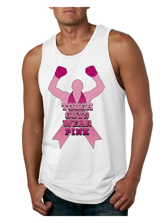 Tough Guys Wear Pink Boxer Breast Cancer Awareness Men Tank Top, White, Medium