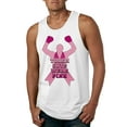 thumbnail image 1 of Wild Bobby Tough Guys Wear Pink Boxer Breast Cancer Awareness Men Tank Top, White, X-Large, 1 of 6