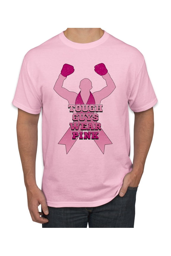 Tough Guys Wear Pink Boxer Breast Cancer Awareness Men Tee, Light Pink, 5X-Large