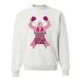 thumbnail image 1 of Wild Bobby Tough Guys Wear Pink Boxer Breast Cancer Awareness Unisex Crewneck Sweatshirt, White, Large, 1 of 6