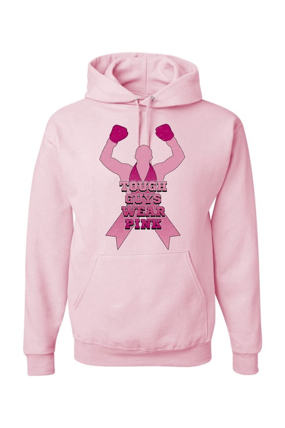 Tough Guys Wear Pink Boxer Breast Cancer Awareness Unisex Hoodie Sweatshirt, Light Pink, 3X-Large