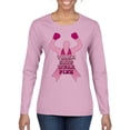 thumbnail image 1 of Wild Bobby Tough Guys Wear Pink Boxer Breast Cancer Awareness Women Graphic Long Sleeve Tee, Light Pink, Small, 1 of 6