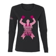thumbnail image 1 of Wild Bobby Tough Guys Wear Pink Boxer US Flag Breast Cancer Awareness Women Graphic Long Sleeve Tee, Black, Small, 1 of 5