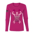 thumbnail image 1 of Wild Bobby Tough Guys Wear Pink Boxer US Flag Breast Cancer Awareness Women Graphic Long Sleeve Tee, Fuschia, Large, 1 of 5