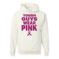 thumbnail image 1 of Wild Bobby Tough Guys Wear Pink Distressed Breast Cancer Awareness Unisex Hoodie Sweatshirt, White, Medium, 1 of 6