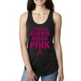 thumbnail image 1 of Wild Bobby Tough Guys Wear Pink Distressed Breast Cancer Awareness Women Racerback Tank Top, Black, Small, 1 of 6