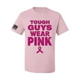 thumbnail image 1 of Wild Bobby Tough Guys Wear Pink Distressed US Flag Breast Cancer Awareness Men Tee, Light Pink, XX-Large, 1 of 5