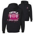 thumbnail image 1 of Wild Bobby Tougher Than Cancer Football Paint Splatters Breast Cancer Awareness Front and Back Unisex Hoodie Sweatshirt, Black, Small, 1 of 5