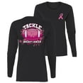 thumbnail image 1 of Wild Bobby Tougher Than Cancer Football Paint Splatters Breast Cancer Awareness Front and Back Womens Graphic Long Sleeve T-Shirt, Black, XX-Large, 1 of 5